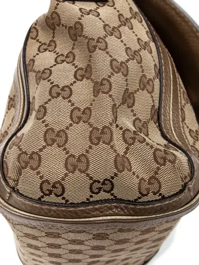 Pre-owned Gucci Bella Flap Patterned Shoulder Bag In Neutral