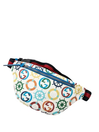 Pre-owned Gucci Logo-print Belt Bag In Neutral