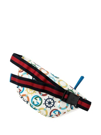 Pre-owned Gucci Logo-print Belt Bag In Neutral