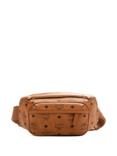 Pre-owned Mcm Monogram Belt Bag In Brown