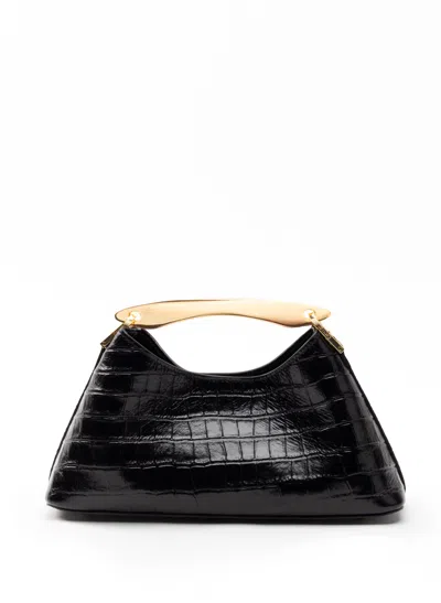 Elleme Mini Boomerang Croco Leather Black
