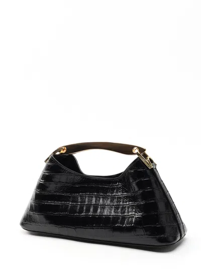 Elleme Mini Boomerang Croco Leather Black