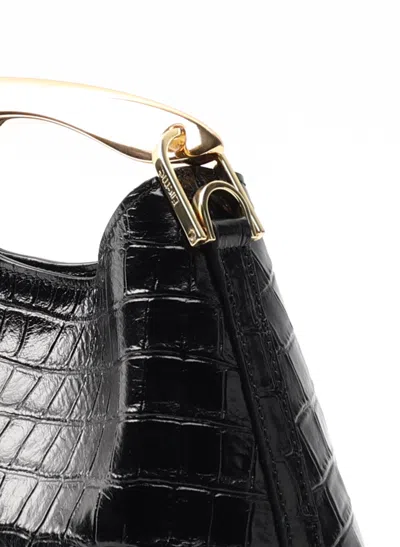 Elleme Mini Boomerang Croco Leather Black
