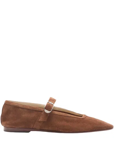 Le Monde Beryl Almond-toe Buckle Ballet Flats In Brown