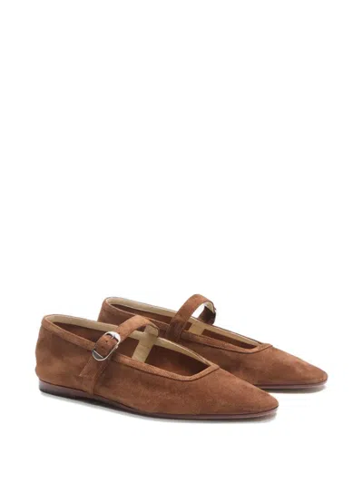 Le Monde Beryl Almond-toe Buckle Ballet Flats In Brown