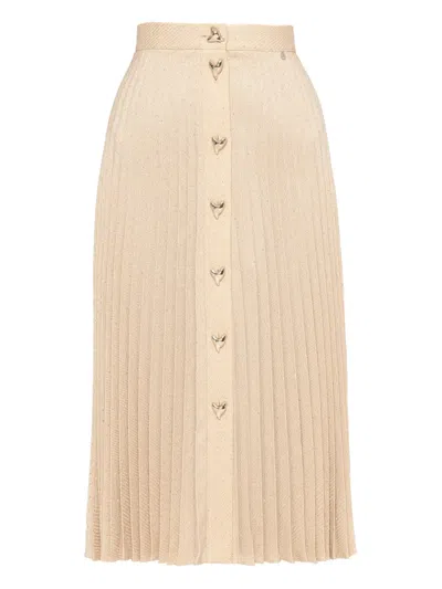 褶饰中长半身裙