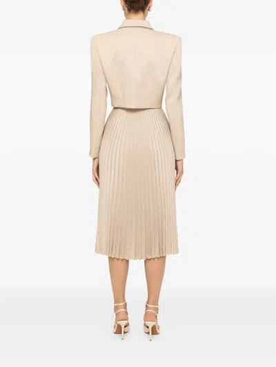 褶饰中长半身裙