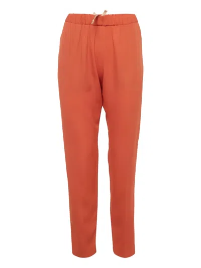 Pre-owned Dries Van Noten Crepe Tailored Trousers In Orange