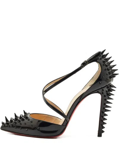 Pre-owned Christian Louboutin Spiked Leather Pumps In Black