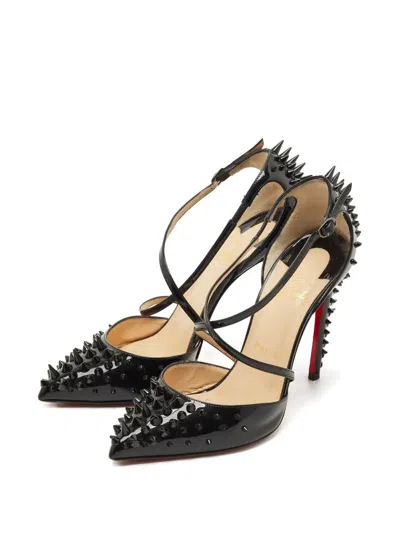 Pre-owned Christian Louboutin Spiked Leather Pumps In Black