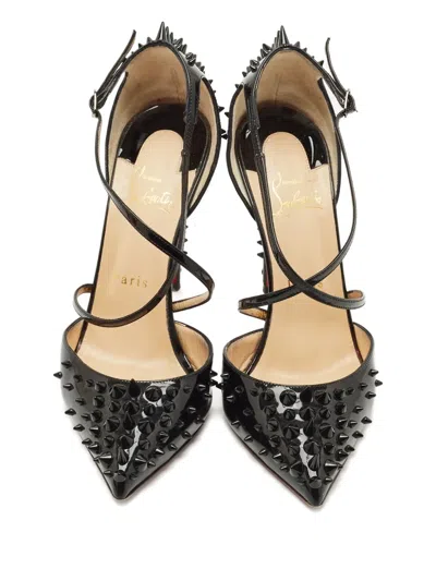 Pre-owned Christian Louboutin Spiked Leather Pumps In Black