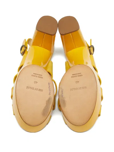 Pre-owned See By Chloé Block-heel Sandals In Yellow