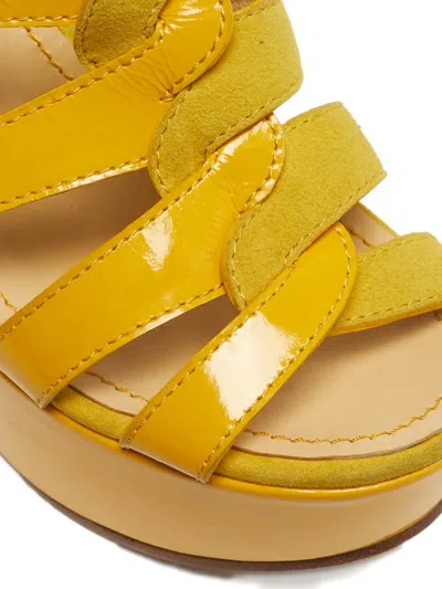Pre-owned See By Chloé Block-heel Sandals In Yellow