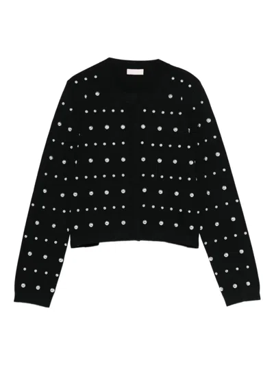 Liu •jo Liu Jo Cardigan With Rhinestones In Black