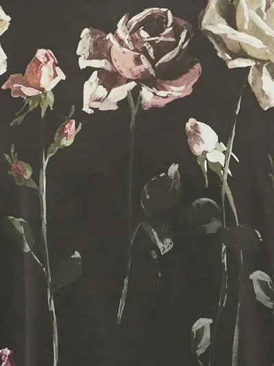 Pre-owned Dolce & Gabbana Floral-print Short-sleeves T-shirt In Black