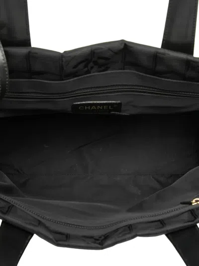 Pre-owned Chanel 2003-2004 New Travel Line Nylon Tote Bag In Black