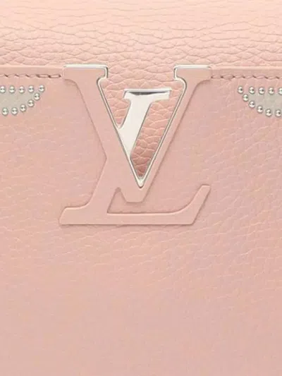 Pre-owned Louis Vuitton 2018 Taurillon Capucines Pm Satchel In Pink