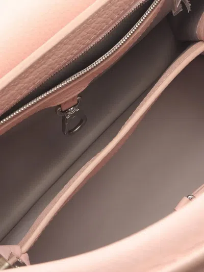 Pre-owned Louis Vuitton 2018 Taurillon Capucines Pm Satchel In Pink