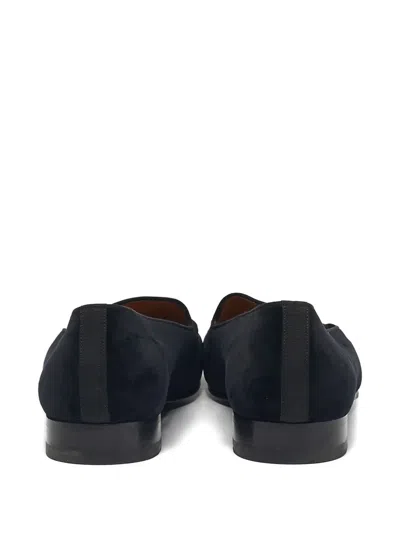 Pre-owned Gucci Horsebit Velvet Loafers In Black