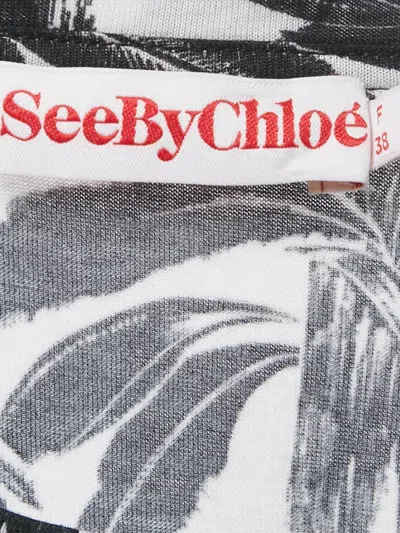 Pre-owned See By Chloé Vintage Print Striped T-shirt In White