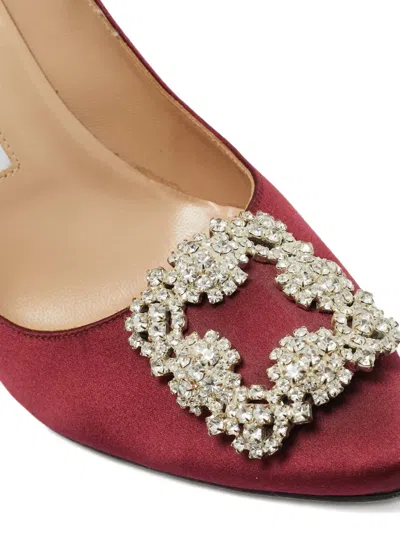 Pre-owned Manolo Blahnik Hangisi Heeled Pumps In Red