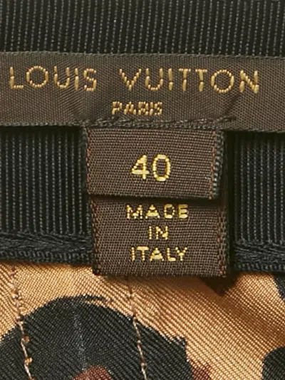 Pre-owned Louis Vuitton Pleated Animal-print Mini Skirt In Brown