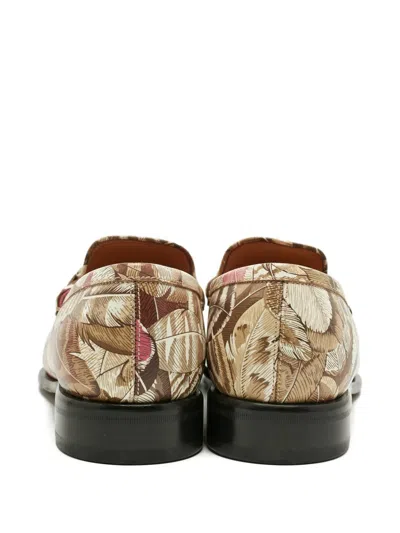 Pre-owned Ferragamo Printed Bit Loafer In Brown