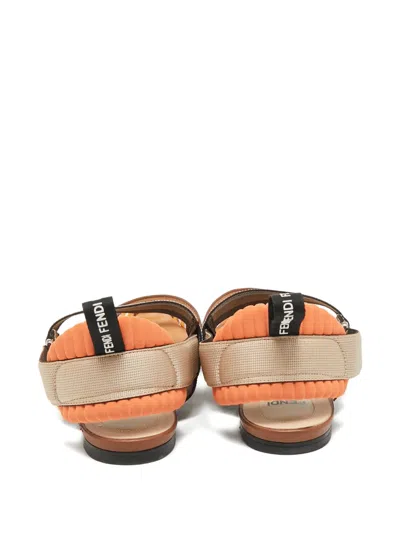 Pre-owned Fendi Colibri Leather Ballet Flat In Orange