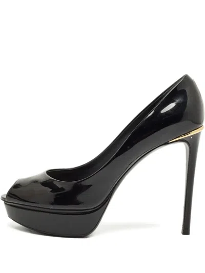 Pre-owned Louis Vuitton Eyeline Peep-toe Pumps In Black