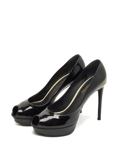 Pre-owned Louis Vuitton Eyeline Peep-toe Pumps In Black