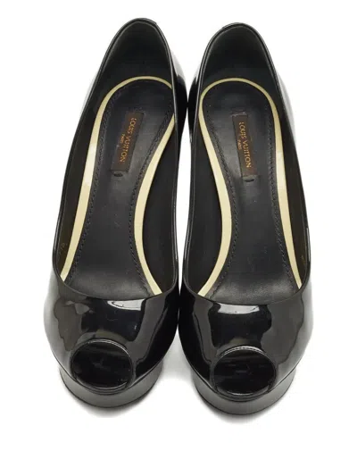Pre-owned Louis Vuitton Eyeline Peep-toe Pumps In Black
