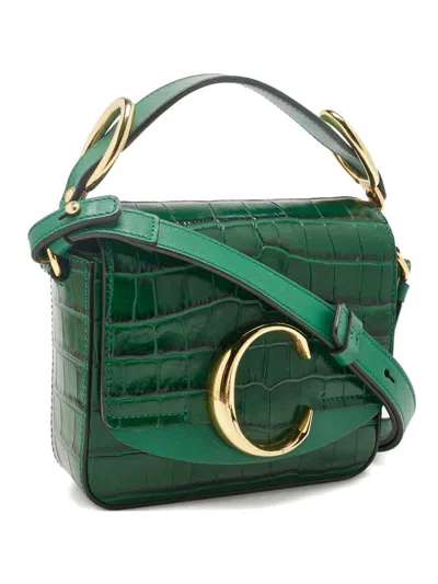 Pre-owned Chloé Mini C Tote Bag In Green