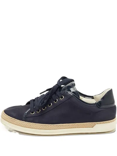 Pre-owned Tod's Nubuck Leather Lace-up Sneakers In Blue