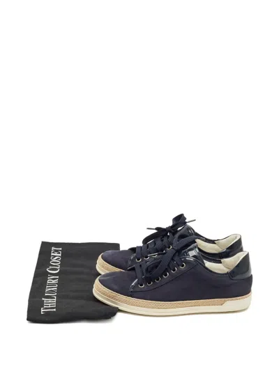 Pre-owned Tod's Nubuck Leather Lace-up Sneakers In Blue