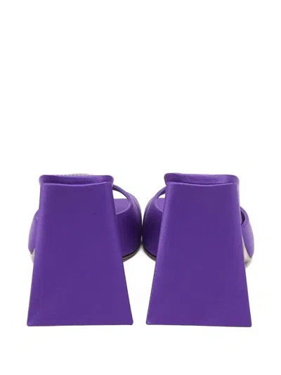 Pre-owned Attico Devon Square Toe Slides Sandals In Purple