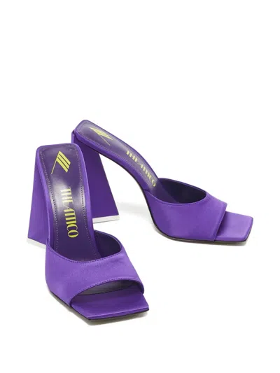 Pre-owned Attico Devon Square Toe Slides Sandals In Purple