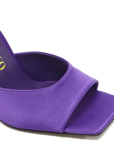 Pre-owned Attico Devon Square Toe Slides Sandals In Purple