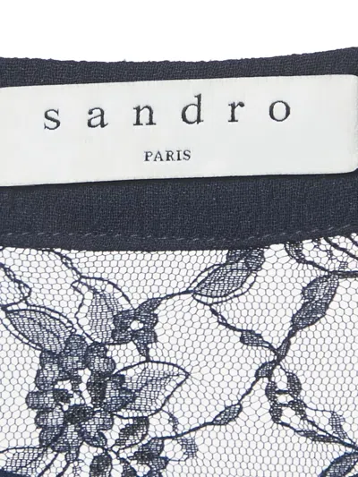 Pre-owned Sandro Jovane Lace Tie Mini Dress In Blue