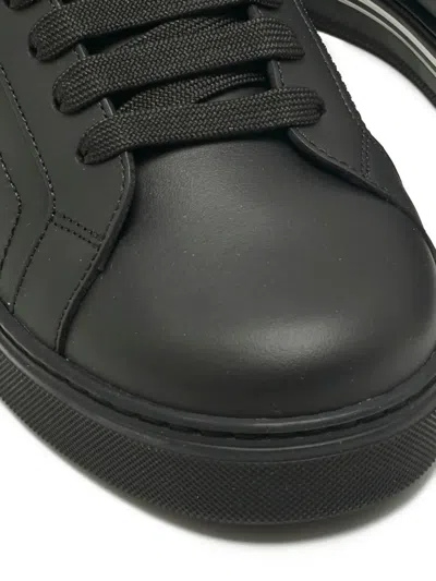 Pre-owned Dolce & Gabbana Roma Leather Sneakers In Black
