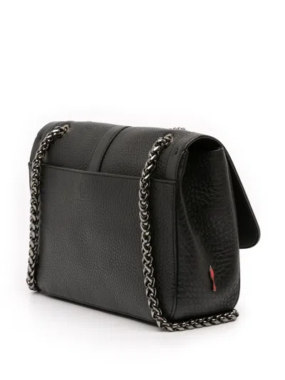 Pre-owned Christian Louboutin 2010-2025 Small Leather Sweet Charity Crossbody Bag In Black