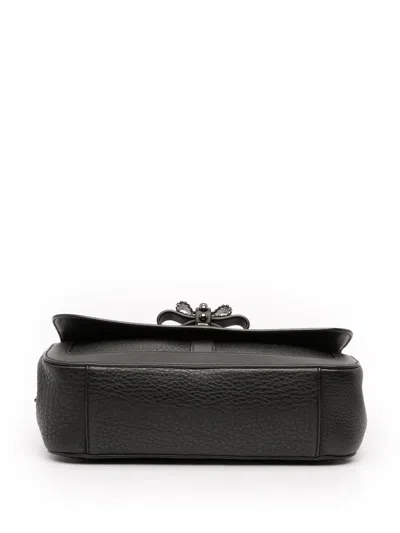 Pre-owned Christian Louboutin 2010-2025 Small Leather Sweet Charity Crossbody Bag In Black