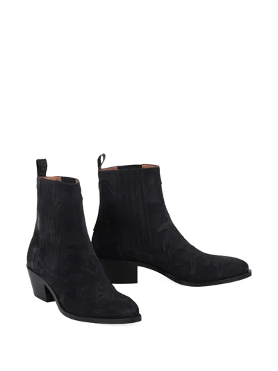 Sartore Embroidered Chelsea Boots In Blue
