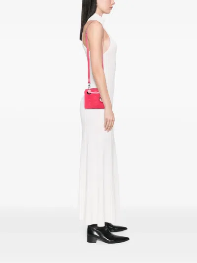 Pre-owned Dior 2014 Mini Lambskin Cannage Lady  Satchel In Pink