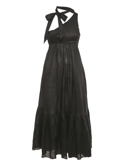 Pre-owned Zimmermann Empire Tie Dress In Black