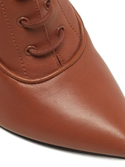 Pre-owned Burberry Lace-up Leather Ankle Boots In Brown