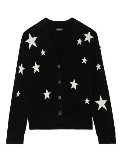Zadig & Voltaire Mirkaz Star Cardigan In Black