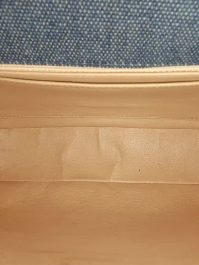 Pre-owned Chanel 2000-2002 Reissue 2.55 Chocolate Bar Denim Top Handle Flap Handbag In Blue