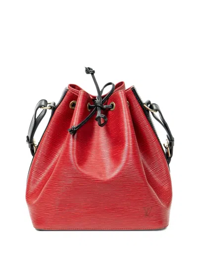 Pre-owned Louis Vuitton 1995 Noe Pm Drawstring Bucket Bag In Red