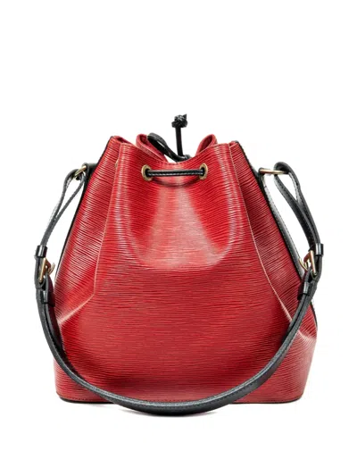 Pre-owned Louis Vuitton 1995 Noe Pm Drawstring Bucket Bag In Red