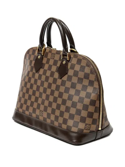 Pre-owned Louis Vuitton 2003 Alma Pm Check Tote Bag In Brown